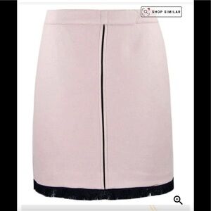 Vilagallo Daniella Skirt Wool Blend Black Center Seam and Black Fringe 40